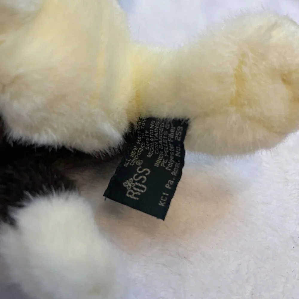 Vtg Russ‎ Berrie St Bernard Puppy Dog Plush Barrels Stuffed Bean Bag Plush